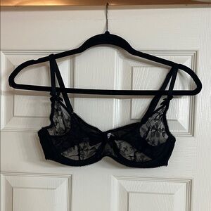 Savage X Fenty Black Sheer Lace Bra